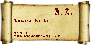 Mandics Kitti névjegykártya