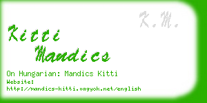 kitti mandics business card